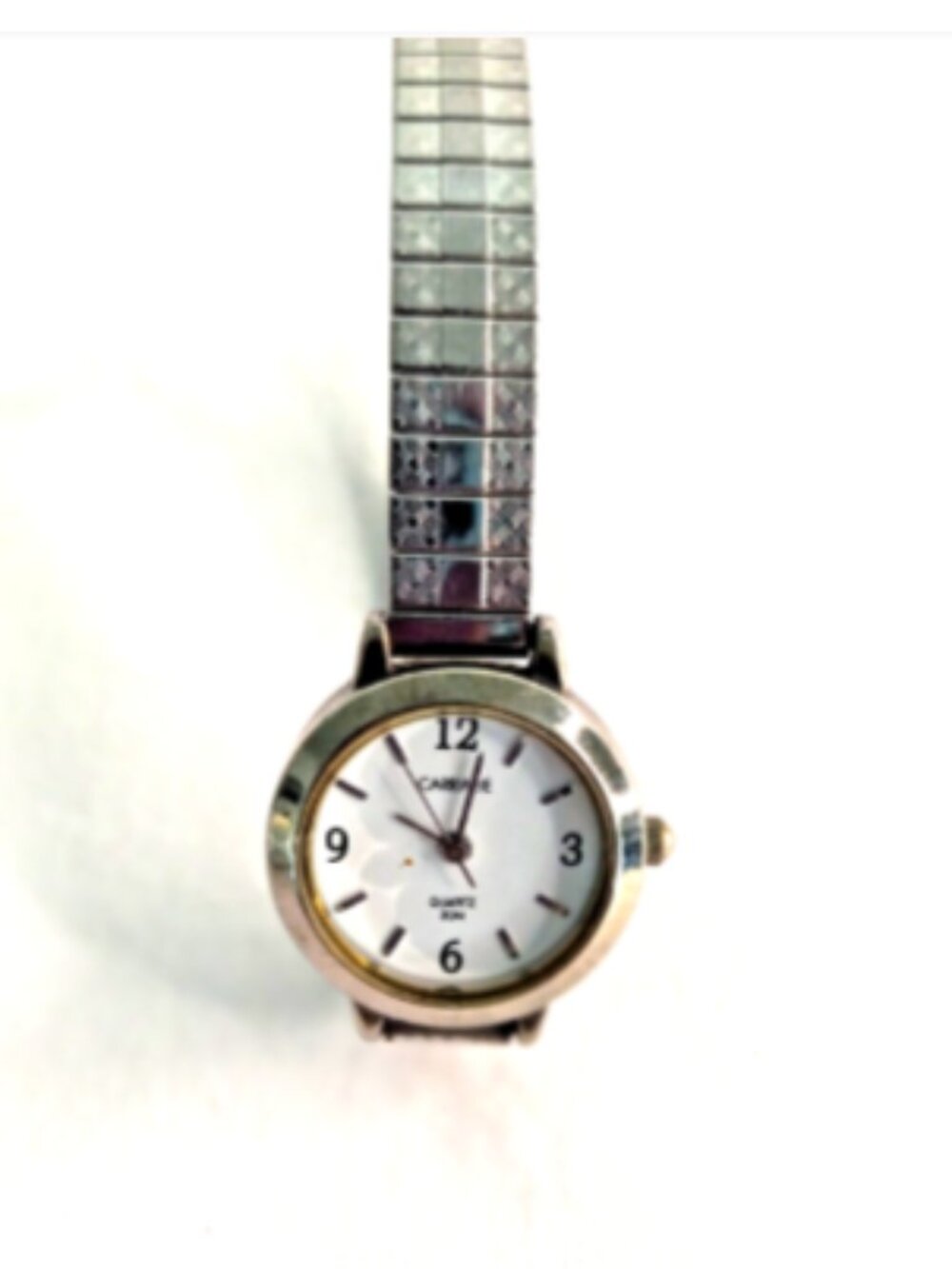 Carriage by Timex Women's Quartz Watch Silver Tone Stretch Band Runs New Battery